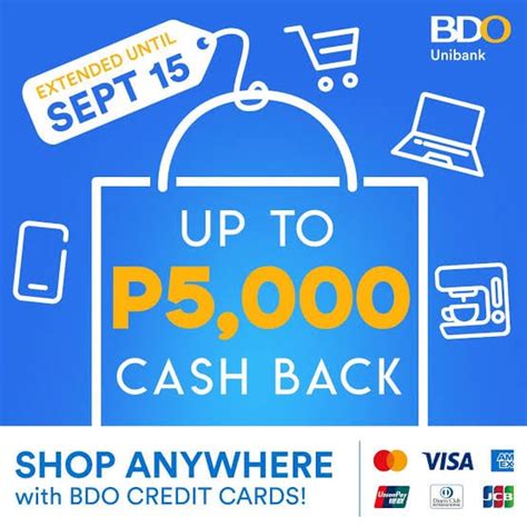 bdo deals cashback|Credit Card Promos .